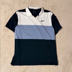 Nike Men's Tri-Color Polo Shirt - Black, Blue, White
